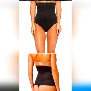 NWOT Miraclesuit Shapewear Inches Off Waist Cinching Thong 2728 Black Size XL